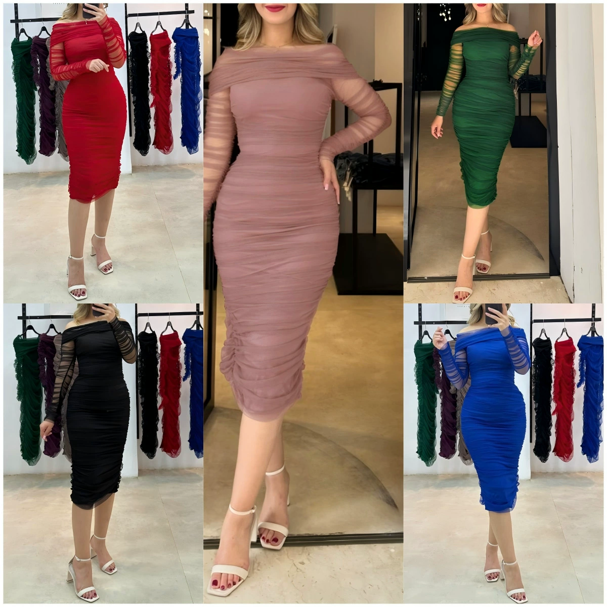 Новая европейская и американская женская сексуальная сетка с открытыми плечами