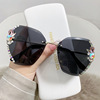 Fashionable sunglasses, sun protection cream, glasses, suitable for import, new collection, fitted, internet celebrity, UF-protection, Korean style