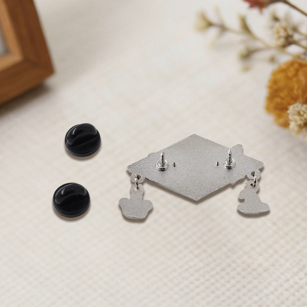 Musical-Themed Merchandise: Evil Witch Brooch, Witch Hat and Crown Pendant Badge, Diamond-Shaped Metal Backpack Accessory