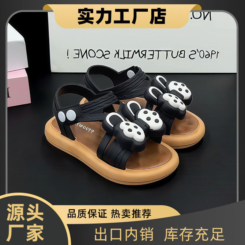 Sandalias de niñas nuevas fábricas directas al por mayor exportación antideslizante de fondo suave para niñas pequeñas y medianas sandalias de bebé