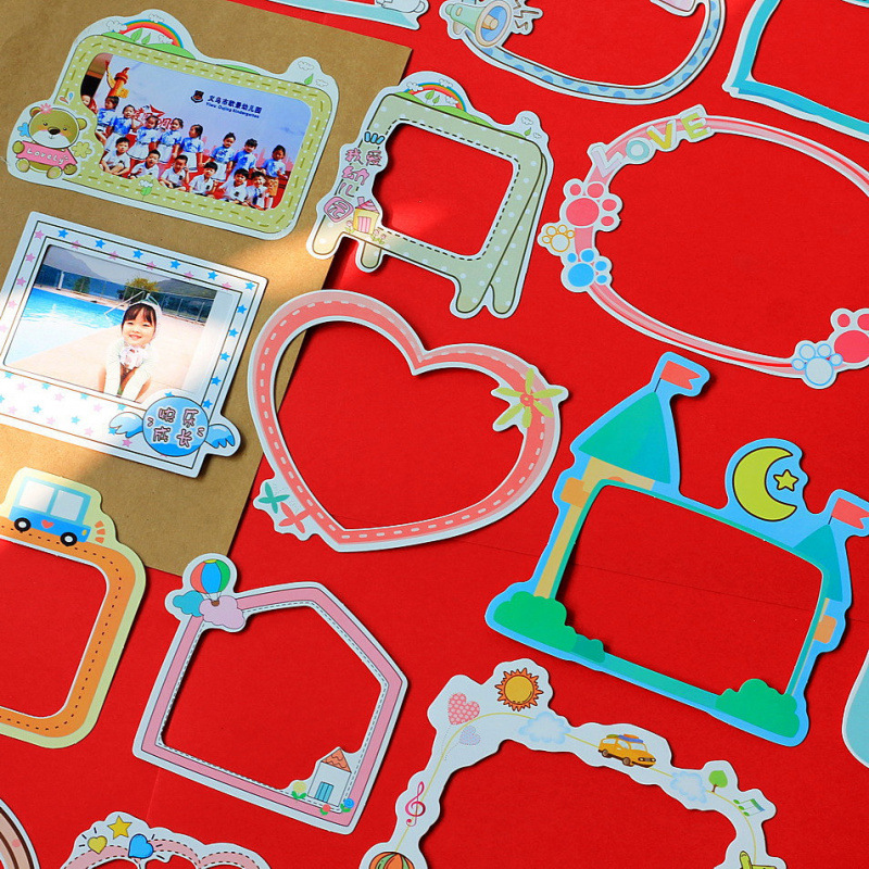 사진 프레임 스티커 유치원 성장 매뉴얼 파일 제작 장식 재료 dy 사진 앨범 재료 스티커