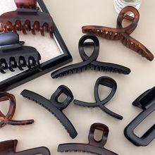 时尚高级感哑光黑色抓夹发量多大号发抓女后脑勺盘发鲨鱼夹头饰女