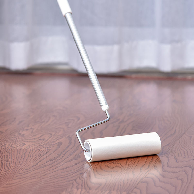 粘毛滚筒伸缩长杆粘毛器滚筒刷可撕式黏尘滚纸拖地毯清理地板头发
