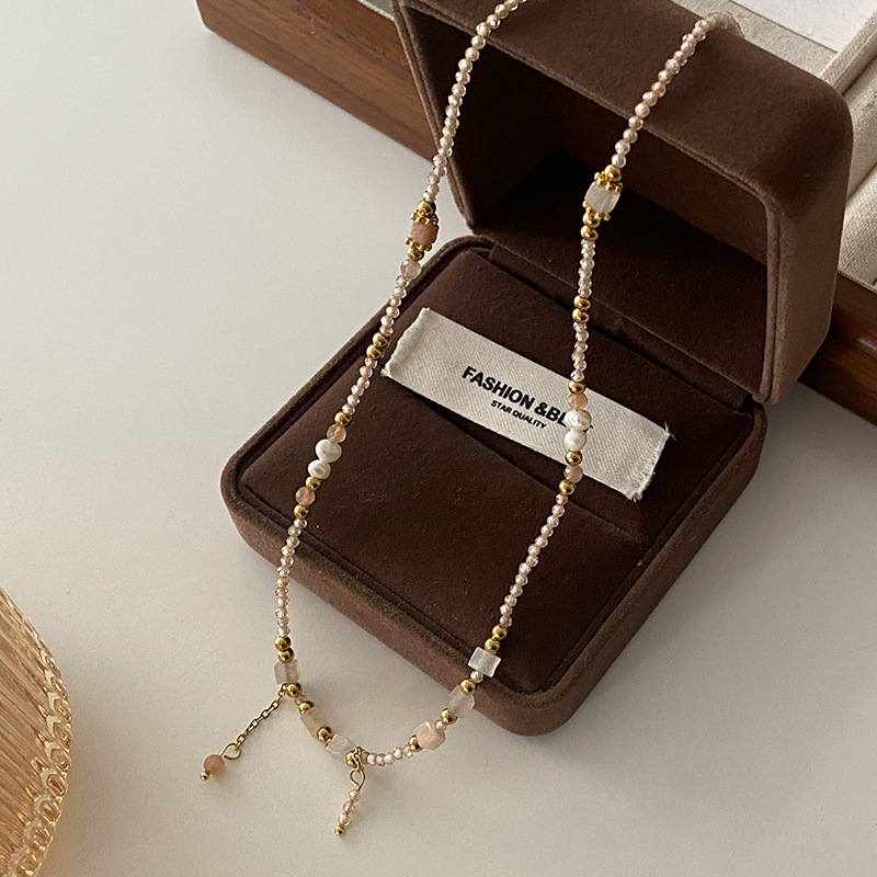 Natural Stone Necklace, Fresh and Sweet Neckchain 2023 Korean Edition, Fashionable and Versatile, High Quality Collar Chain