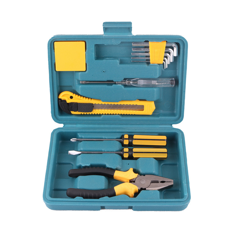 Fabricante al por mayor caja de herramientas domésticas eléctricas carpintería caja de herramientas portátil un conjunto completo de regalos multifuncionales