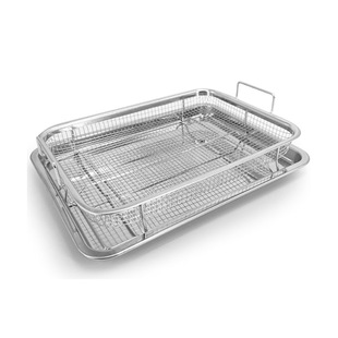 Stainless steel air fryer basket bacon rack oven baking dishwasher washable