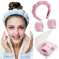 洗顔用ヘッドバンド3点セット、女性用高頭頂ヘッドバンド、滑り止め、高級感、ヒョウ柄、かわいい、ヨーロッパとアメリカのクロスボーダーホットセール