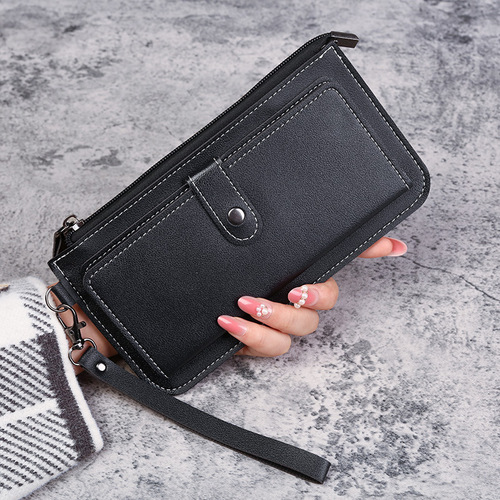  new bags Women's long multi-functional wallet Multi-card slot zipper buckle student card bag clutch