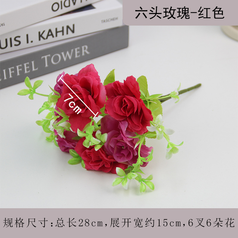 Six rose red