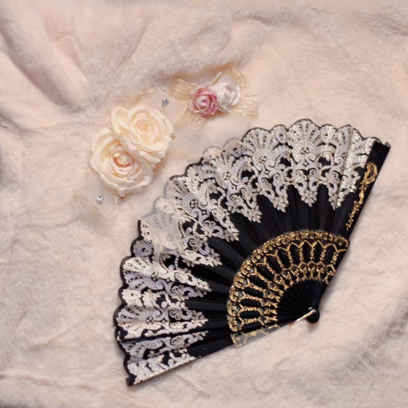 사슴 말 스커트 + 브론징 블랙 부채의 완전한 세트