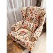 美式乡村布艺老虎椅客厅高背单人沙发北欧轻奢阳台懒人休闲沙发椅