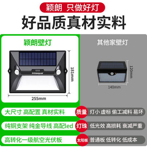 Cross-border solar human body sensor light led wall light home lighting outdoor wall light waterproof garden courtyard street light