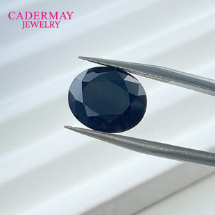 Natural Sapphire Oval Egg-Shaped Ring Face Jewelry Loose Stone Jewelry Pendant with Certificate and National Inspection Certificate