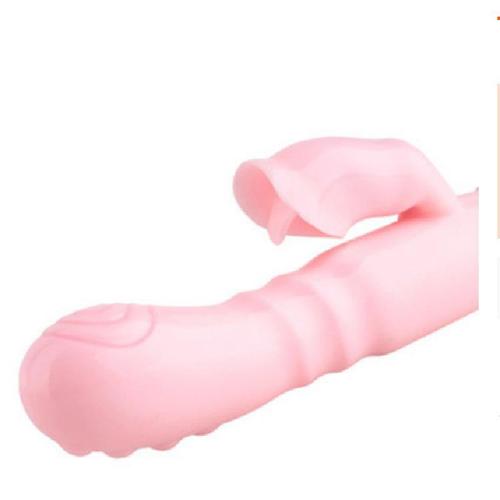 Licking rabbit vibrator, tongue licking, double shock AV stick, rechargeable double tongue massage stick, female appliance, adult sex toy