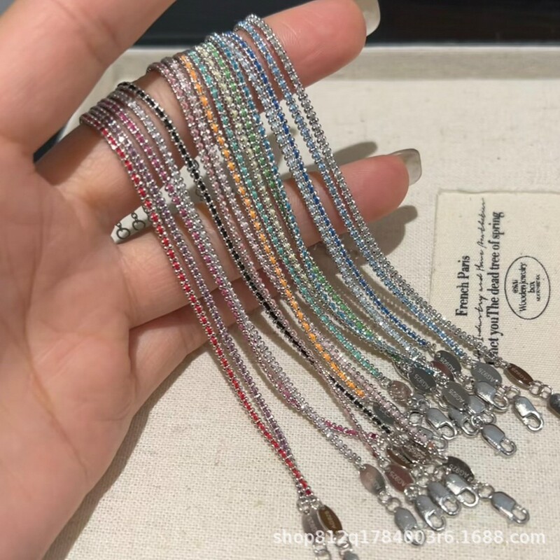 Summer Ultra-Fine Braided Bracelet, Simple and Versatile, All-Over S925 Sterling Silver Stacked Lucky Multi-Color Rope Sterling Silver Bracelet