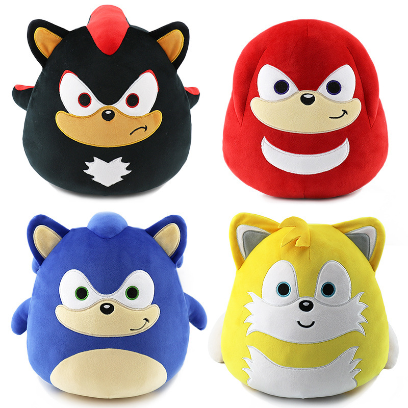 Cross-border New Round Sonic Hedgehog Plush Doll super super Sony Tumbler Toy Pillow