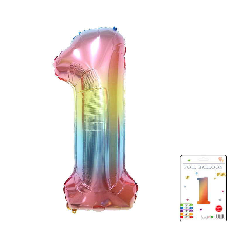 Globo digital de 32 pulgadas, embalaje de tarjeta de papel independiente, versión estadounidense, película de aluminio delgada, embalaje fino, papel de aluminio, globo de cumpleaños