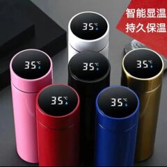 304ステンレス保温カップ家庭用大容量知能顕温ストレートカップ茶水分離ビジネスギフトカップ
