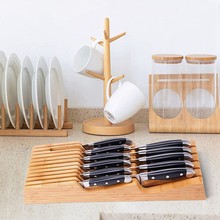 創意抽屜式實木刀架家用廚房弧形刀具整理橫卧式廚具菜刀收納架