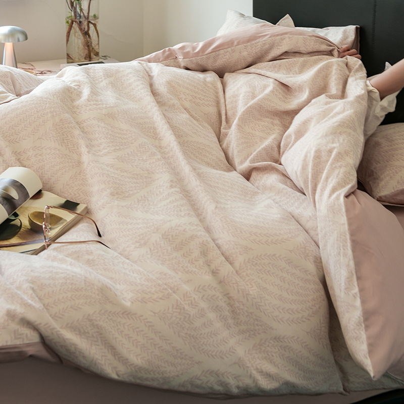 60S triple hilo de algodón jacquard de cuatro piezas set 100 algodón puro simple sábanas de cama de alto nivel otoño invierno ropa de cama