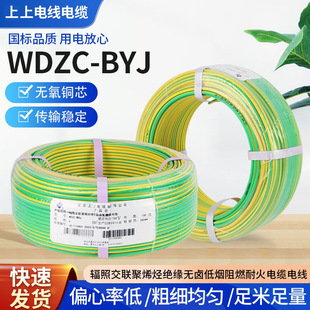 上上電纜WDZC-BYJ輻照交聯聚烯烴絕緣無鹵低煙阻燃耐火電纜電線
