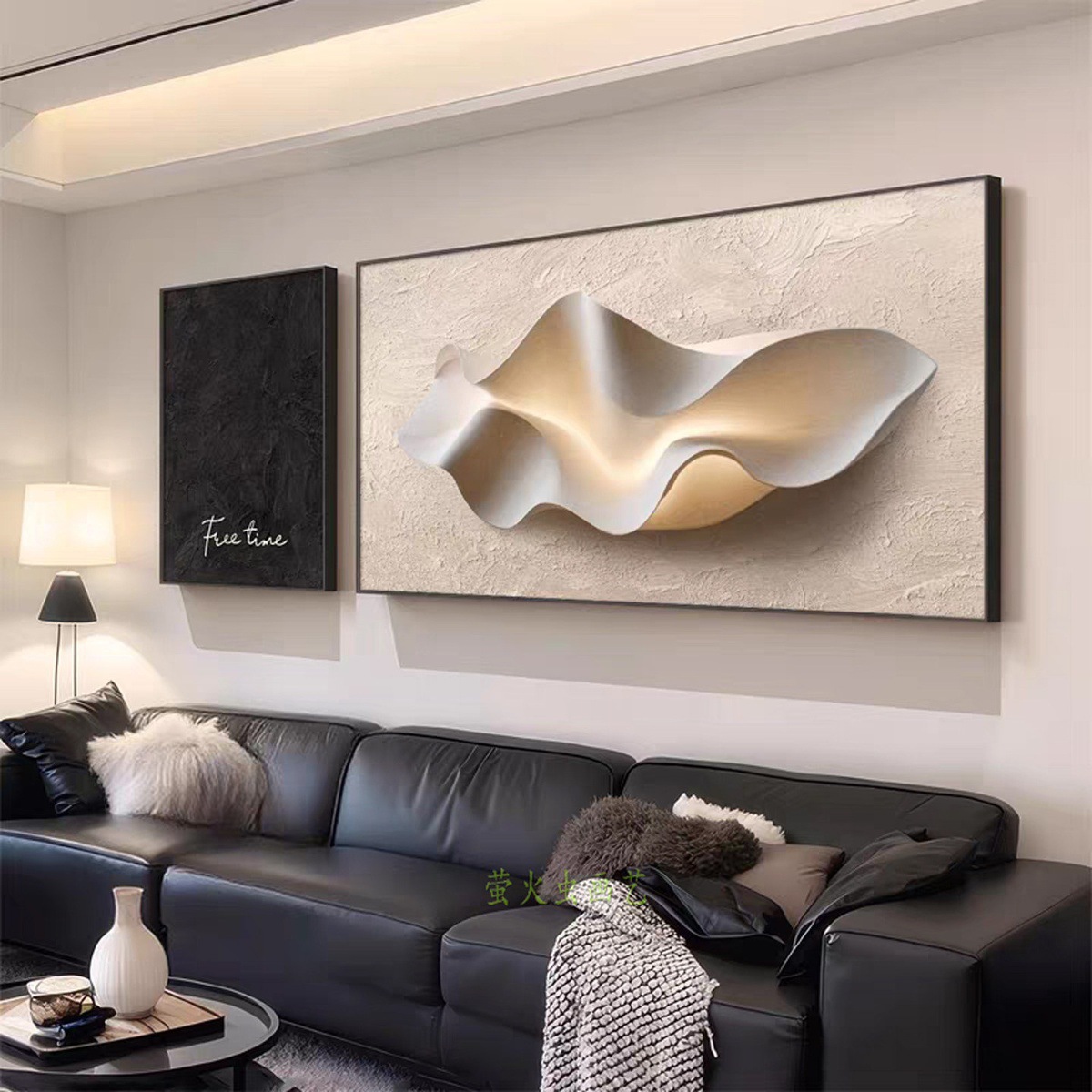 Luz de lujo de alto nivel pintura de decoración de la sala de estar estereoscópica abstracta sofá fondo pintura mural simple moderna pintura colgante