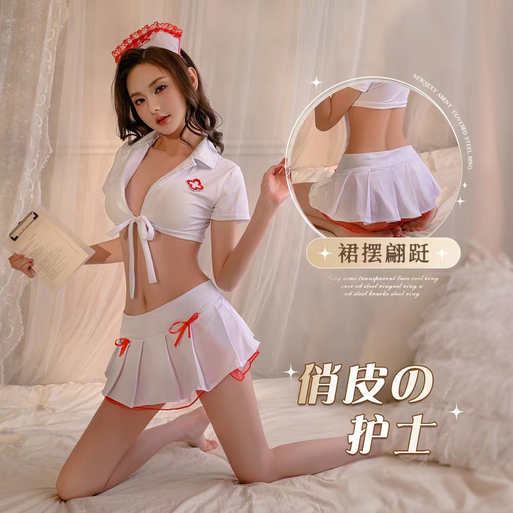 Small Chest Gathering Pure Sex Lingerie Sexy Nurse Uniform Maid suit Cute cosplay Stewardess Temptation