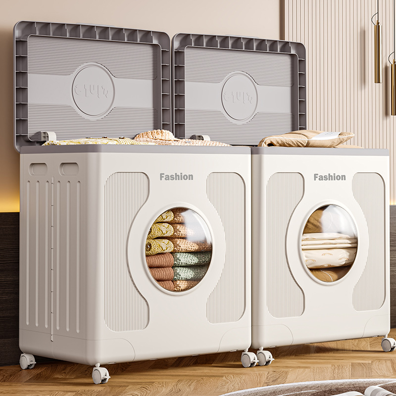 Extra Large 160L Foldable Storage Box for Home Use to Store Clothes, Toys, Quilts, with Wheels