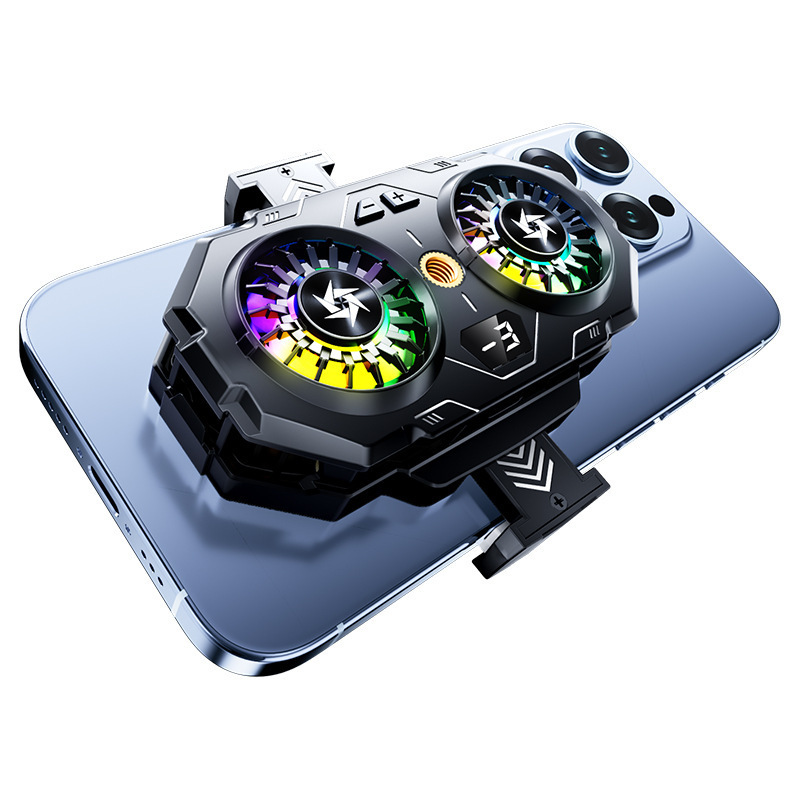 生放送ダブルファンSL55半導体ダブル冷凍デジタル表示温度ゲーム電気競争超静音携帯電話放熱器|undefined