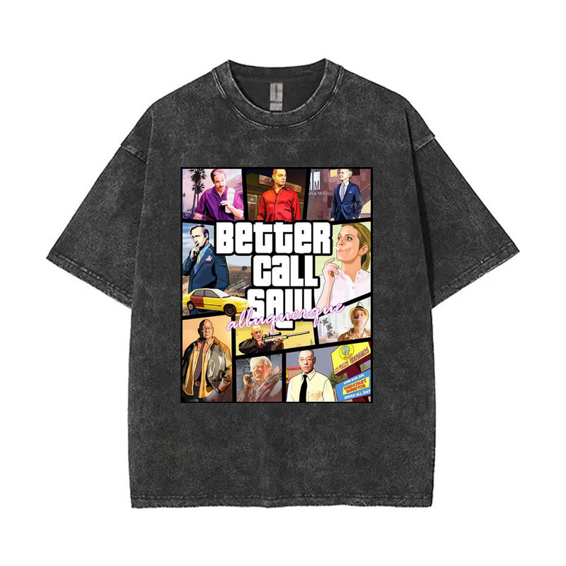 Tv Show Fans Should Call Saul Graphic T-Shirt to Break the Bad Retro Washed T-Shirt Unisex Clothing
