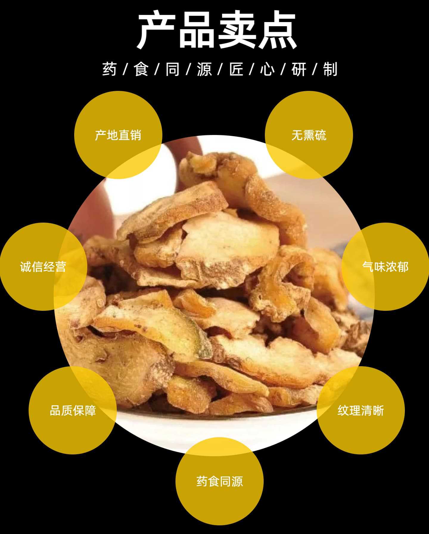 Dried Polygonatum Slices Huang Jing 500g Sulfur-Free Herbal Ingredient for Wine Soups and Congee overview