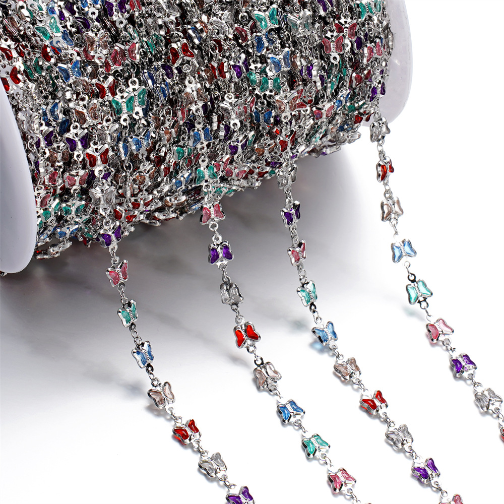 15g Weight Chain Jewelry Making Type 1 M Jewelry Making Size Glass Inlay Material DIY Jewelry Accessories, Bracelets, Necklace Classification 1 Roll Quantity Glass, Copper Material Bag, Colorful, Heart Shape, Butterfly Pattern Plating Design Casual, Simple Style Style 1 Roll Bag Colorful Heart Shape DIY Jewelry Accessories Bracelets Necklace Glass Copper Glass Casual Simple Style DIY Jewelry Accessories Bracelets Necklace 25