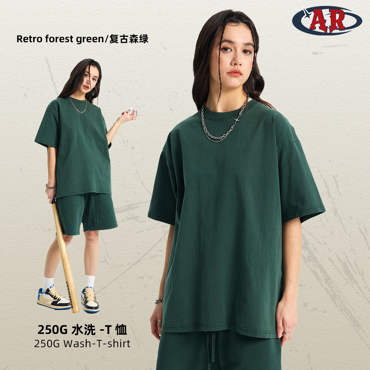 2025 camiseta de manga corta para hombre vintage desgastada estilo básico europeo y americano de algodón puro suelta con hombros caídos lavada venta directa de fábrica.