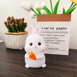 Cartoon Cute Pet Creative Bedside Night Light Cute Big-eared Rabbit Vinyl Light DIY Luminous Toy Street Stall Hot Sale