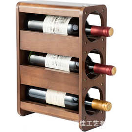 跨境木制桌面酒架木制葡萄酒支架木制红酒收纳架实木红酒存储架