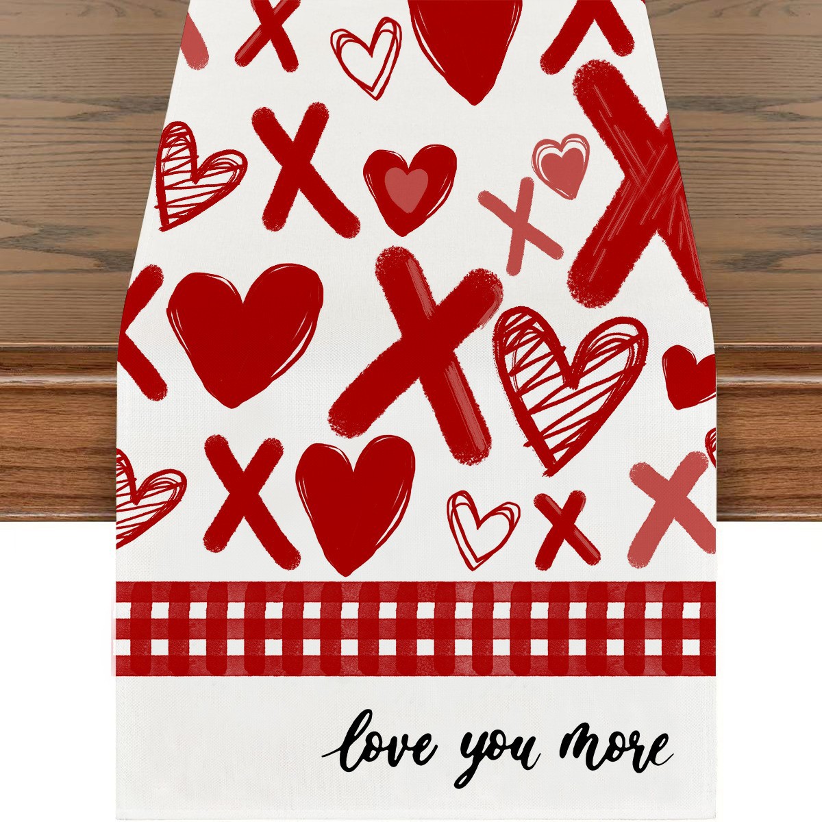 Artículos populares transfronterizos: Mantel para restaurante del Día de San Valentín, camino de mesa de lino con estampado de dibujos animados, mantel individual a prueba de polvo y resistente a las manchas, cubierta para mesa de café.