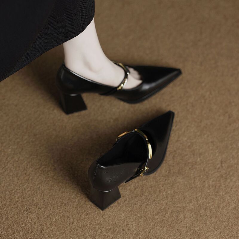 Shiguang Sheepskin Edition 98581-19 High-End Versatile Single Shoes 2026 New Style Elegant High-Heeled Women's Leather Shoes Shiguang Sheepskin Edition 98581-19 High-End Versatile Single Shoes 2026 New Style Elegant High-Heeled Women's Leather Shoes