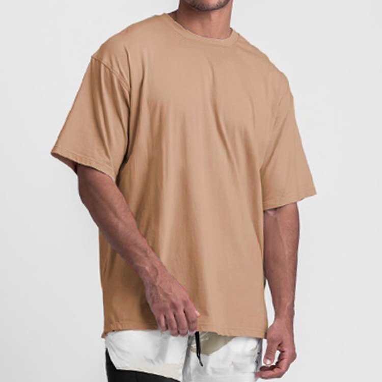 210g Weight Cotton, Cotton Blend Fabric Type T-shirt Tops Type Round Neck Neckline Solid Color Pattern Men's Gender Sports Style Men's Solid Color T-shirt Men's Clothing 24