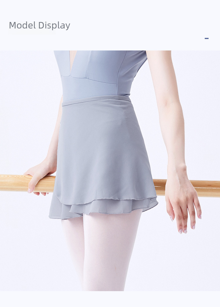 Ballet Skirt Women's Adult One-piece Lace-up Hip Chiffon Skirt Professional Training Clothes Matching Half-length Vallen Skirt