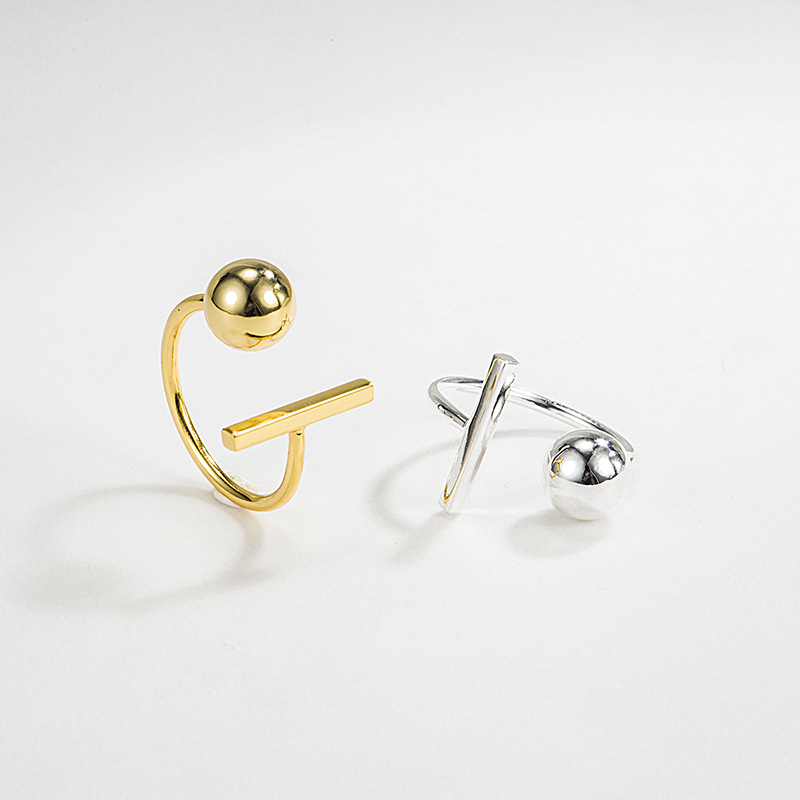 3g Weight Electroplating Gold Plating Process 18K Gold Plated Silver Plated 925 Sterling Silver Geometric Wide Band Rings Open Ring Rings