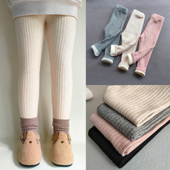 Winter and Spring Children's Fleece Warm Pants, Stylish Girls' Casual Leggings, Fashion Korean Version Baby Girls' Fitted Pants