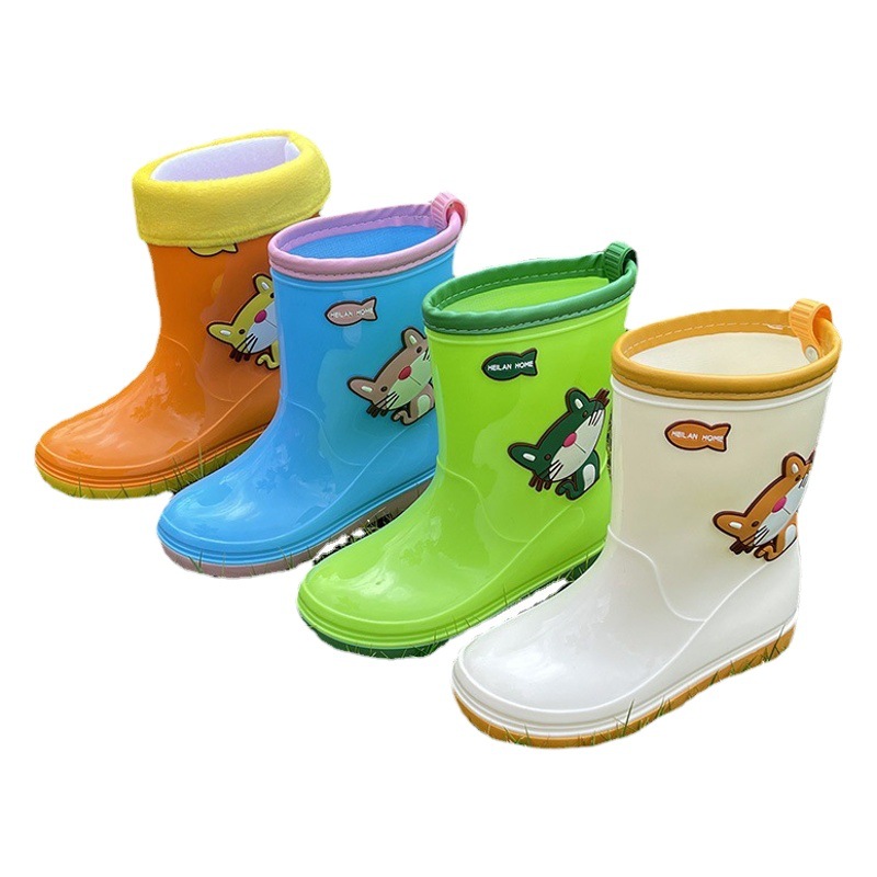 Ai Yaoyu Children's Rain Boots Non-slip Environmental Protection Students Waterproof Shoes Children's Boys and Girls Middle and Big Children's Cartoon Rain Boots Warm