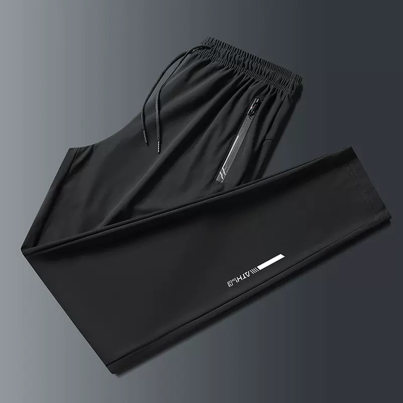 户外冰丝裤男超薄夏季男裤高弹力运动休闲裤速干丝滑冰爽直筒长裤