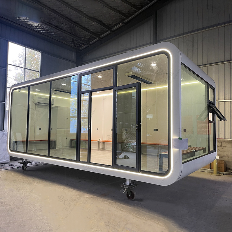 Scenic spot visualización pabellón moderno metal Apple cabina Pavilion exterior móvil rectangular sala de espera refugio lluvia pabellón image 4