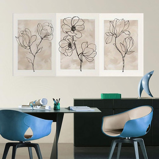 Amazon Modern High-End Abstract Line Flower Bedroom Living Room Canvas Decorative Painting Core Hanging Painting Frameless Poster