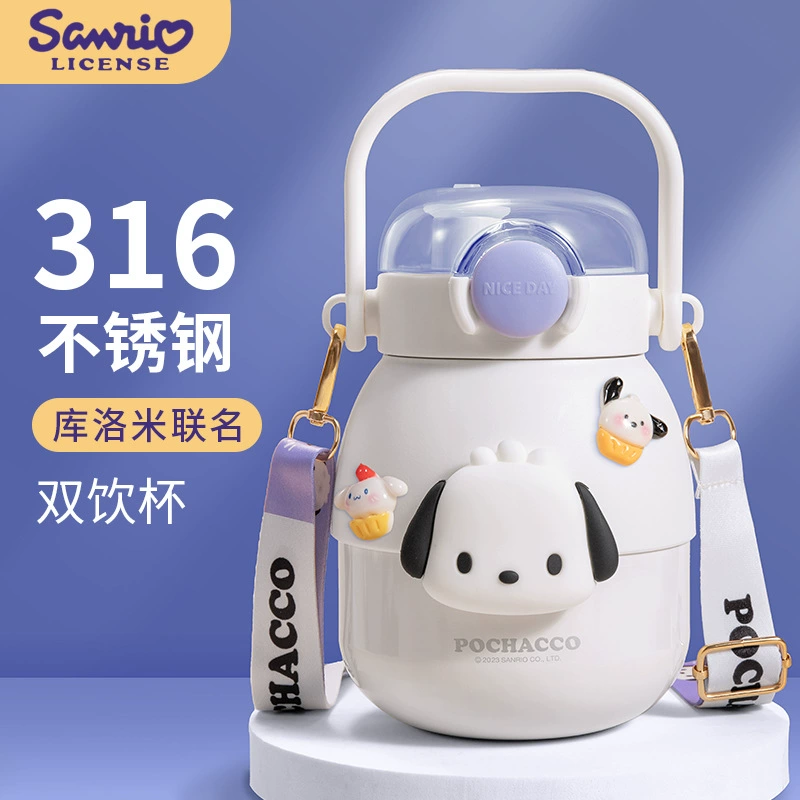 Sanrio, стекло, детская соломинка нержавеющая сталь со стеклом, коллекция 2023