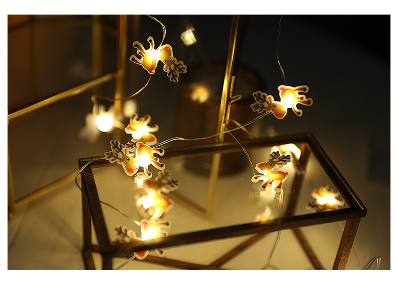 Snowman, Deer Pattern Christmas Cute Snowman Deer Plastic Party String Lights