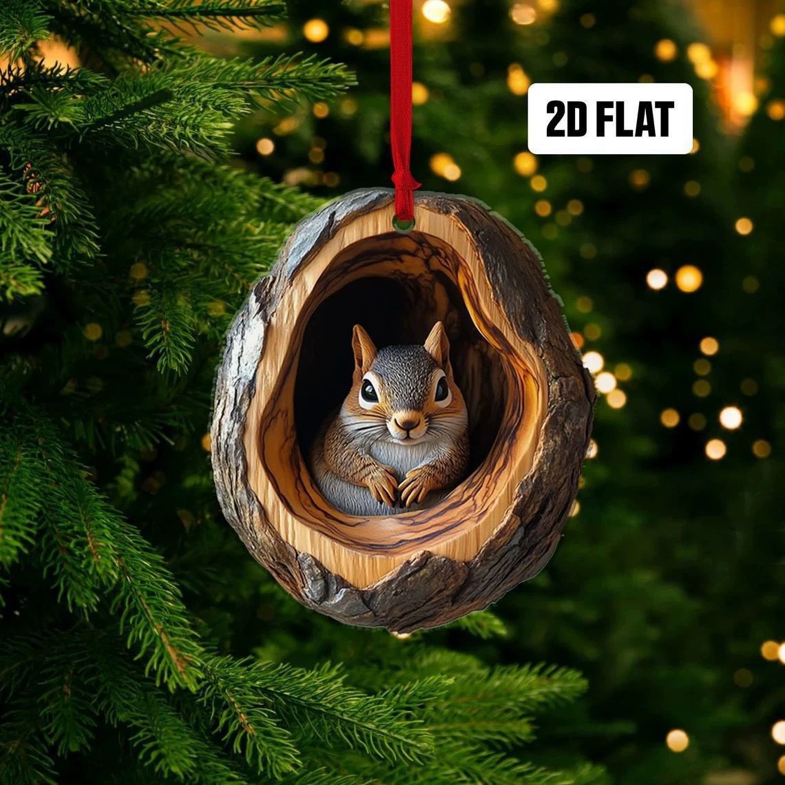 Explosiones transfronterizas mapache decoraciones de árbol de Navidad búho decoraciones acrílicas pequeños colgantes planos listados