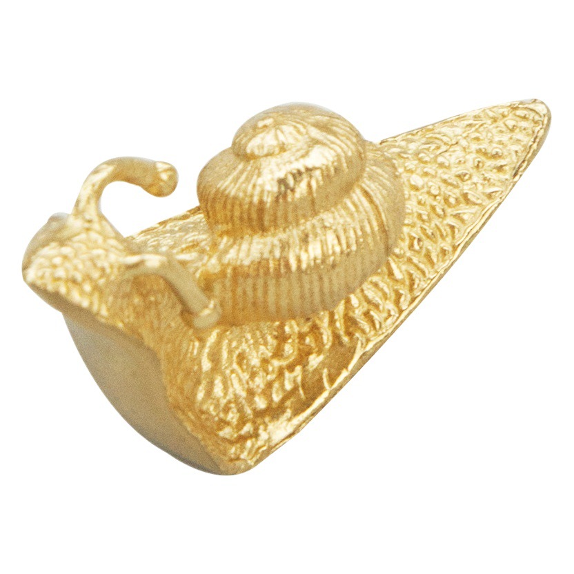 Estilo italiano francés latón sólido solo agujero puerta del gabinete manija armario cajón lindo animal Caracol luz manija de lujo