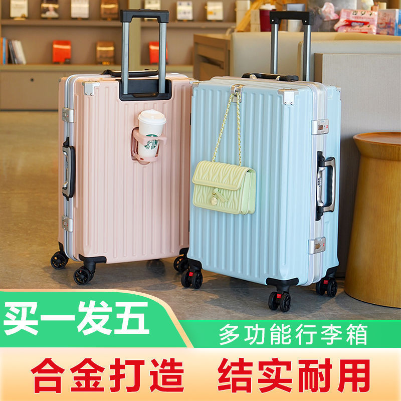 Multifunctional New Luggage Case Female Student Super Large Capacity Trolley Case Universal Wheel Suitcase Aluminum Frame Password Box for Men